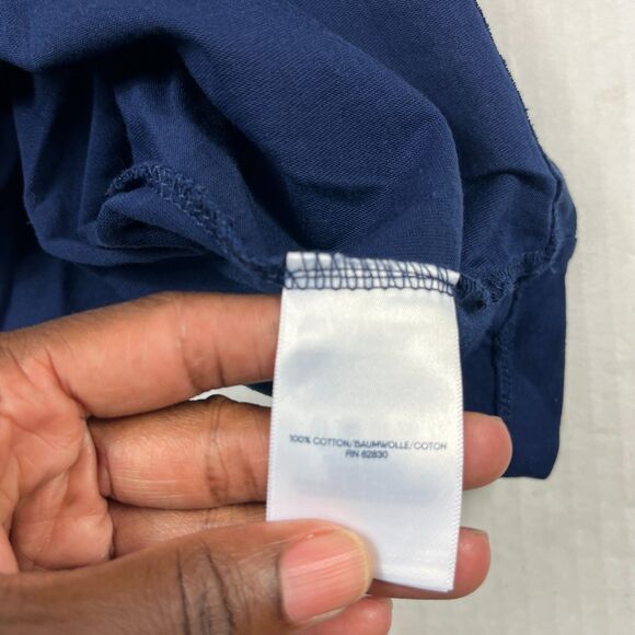 Lands End Womens Colorblock V-Neck Tee Medium Casual Soft Cotton Short Sleeve - Picture 7 of 9